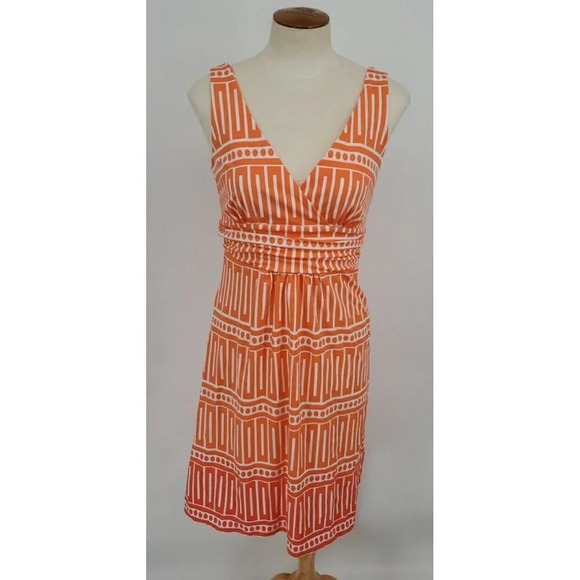 Jude Connelly Penelope Dress Ombre Coral Sleeveless V Neck Abstract Sz S READ - Picture 1 of 9